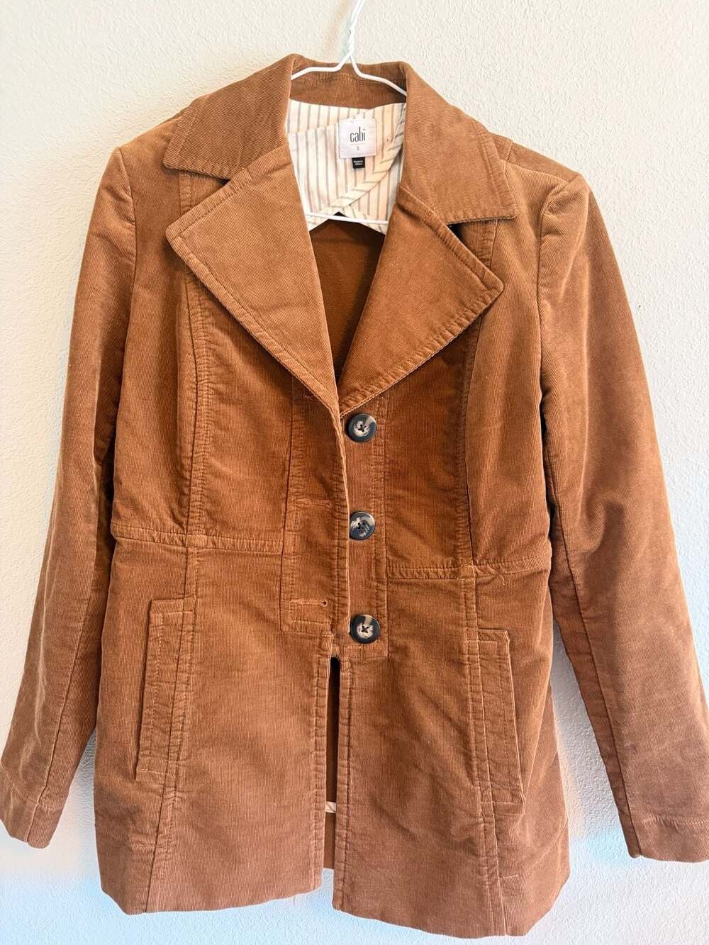 CAbi Style #3554 Brown Journey Corduroy Fitted Blazer Jacket